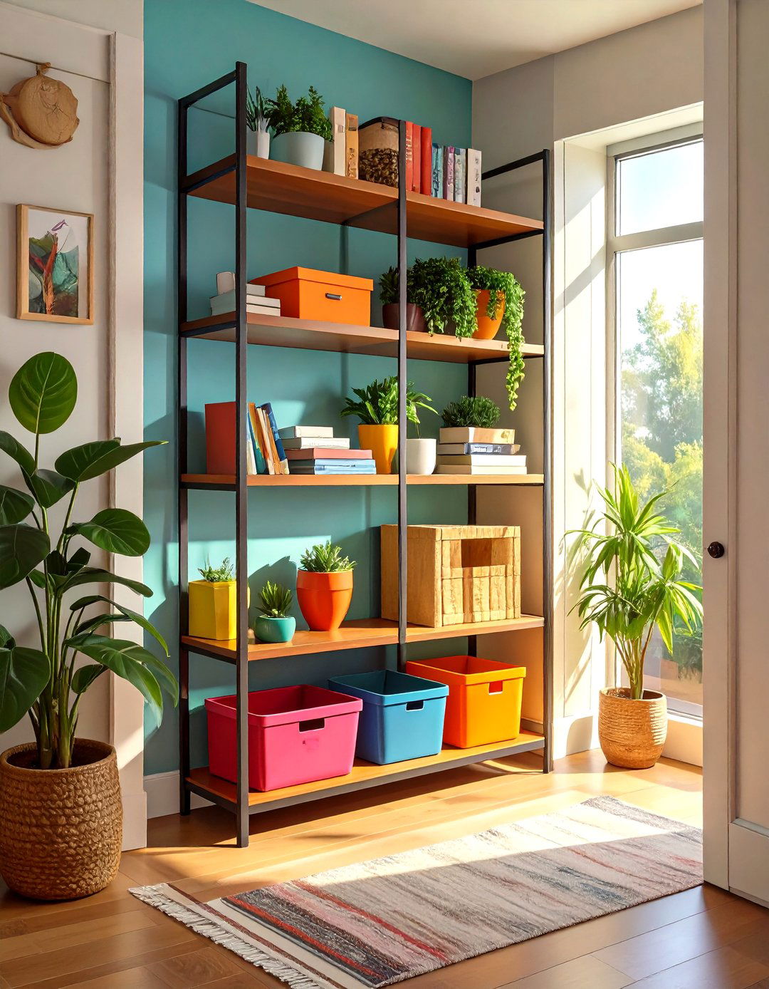 Corner Shelving Unit Solution - 30 hallway storage ideas