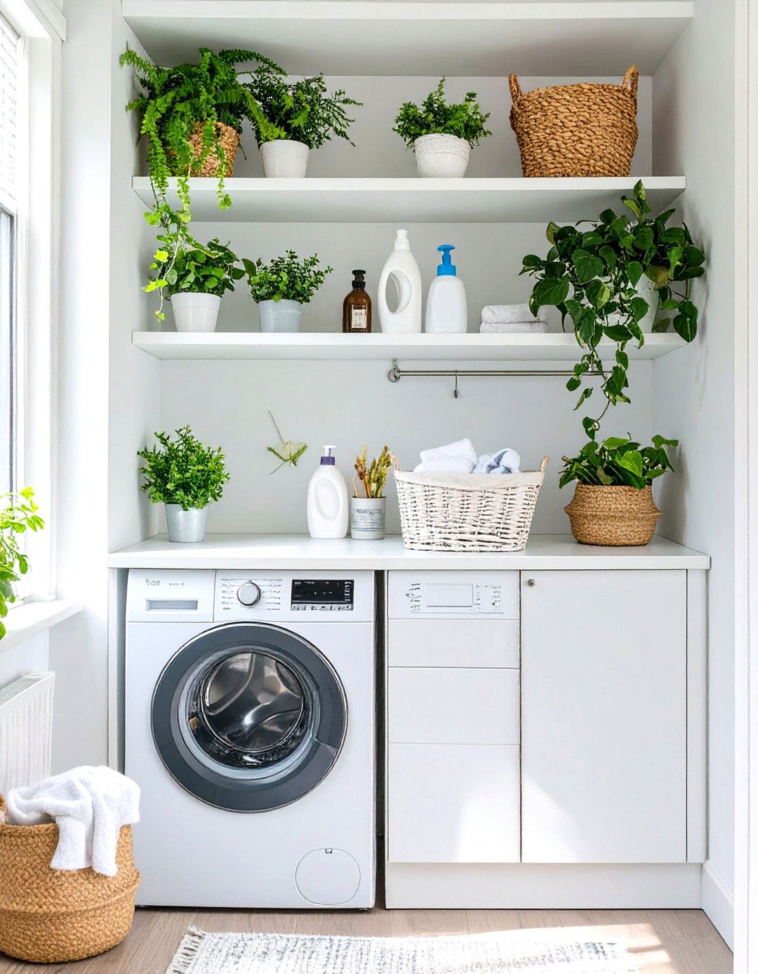 Corner Shelving to Maximize Awkward Spaces - 30 tiny laundry room ideas