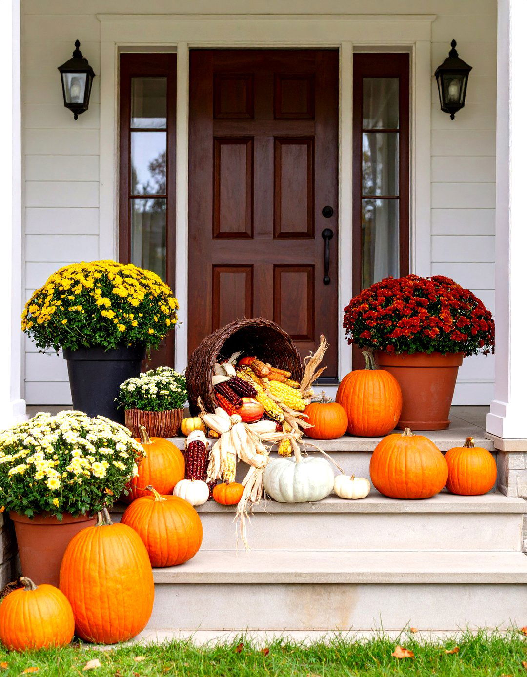 Cornucopia Welcome Front Porch - 30 front porch fall decorating ideas