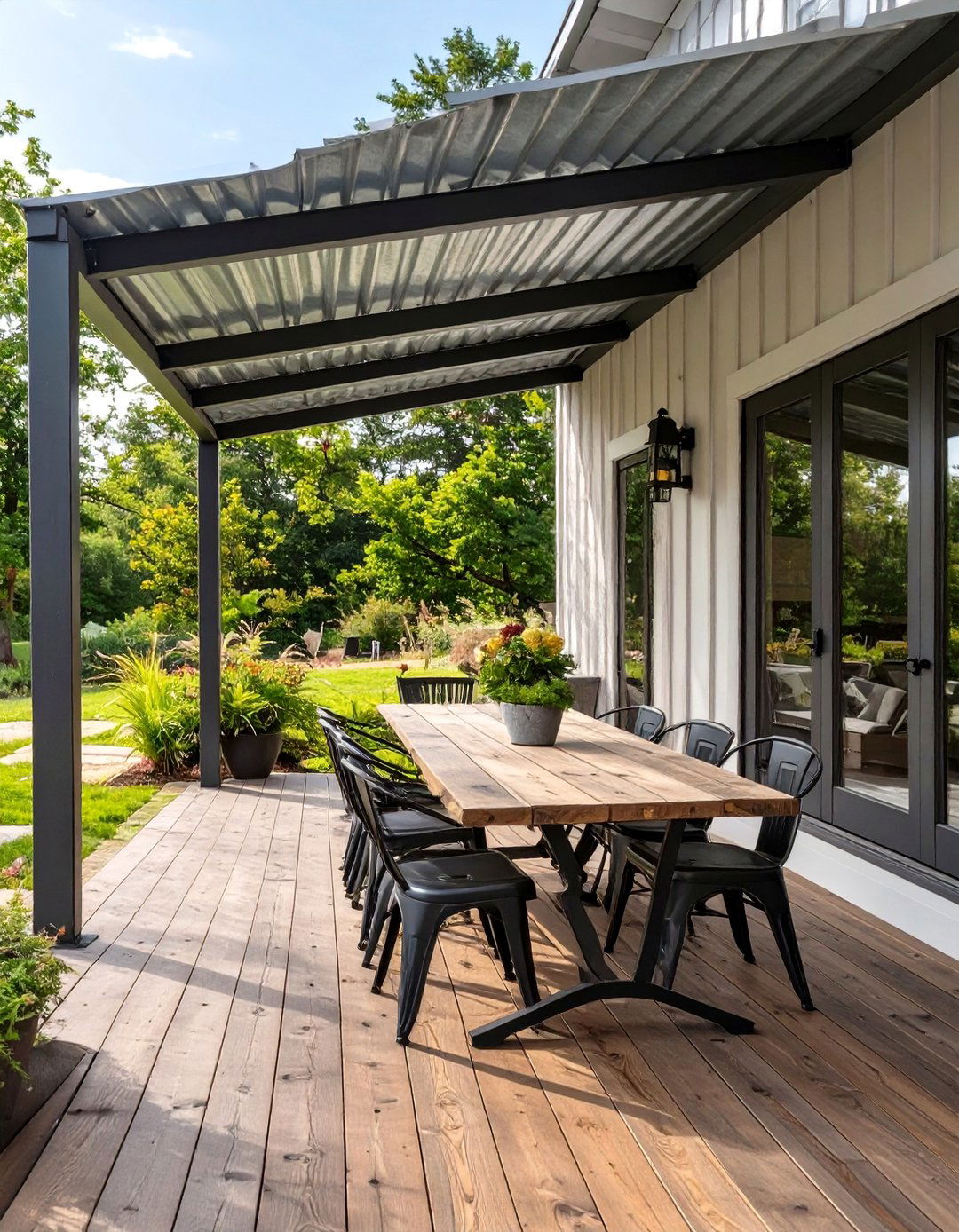 Corrugated Metal Awning - 30 deck covering ideas