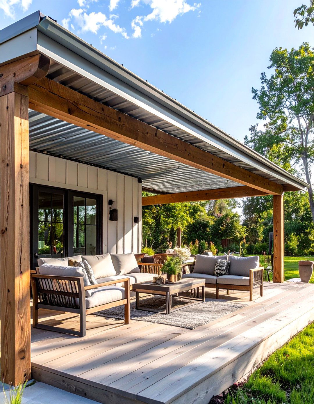 Corrugated Metal Awning Roof - 30 deck roof ideas