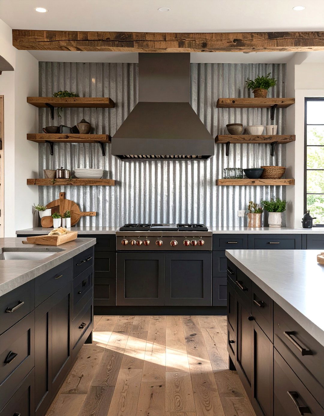 Corrugated Metal Backsplash - 30 inexpensive backsplash ideas