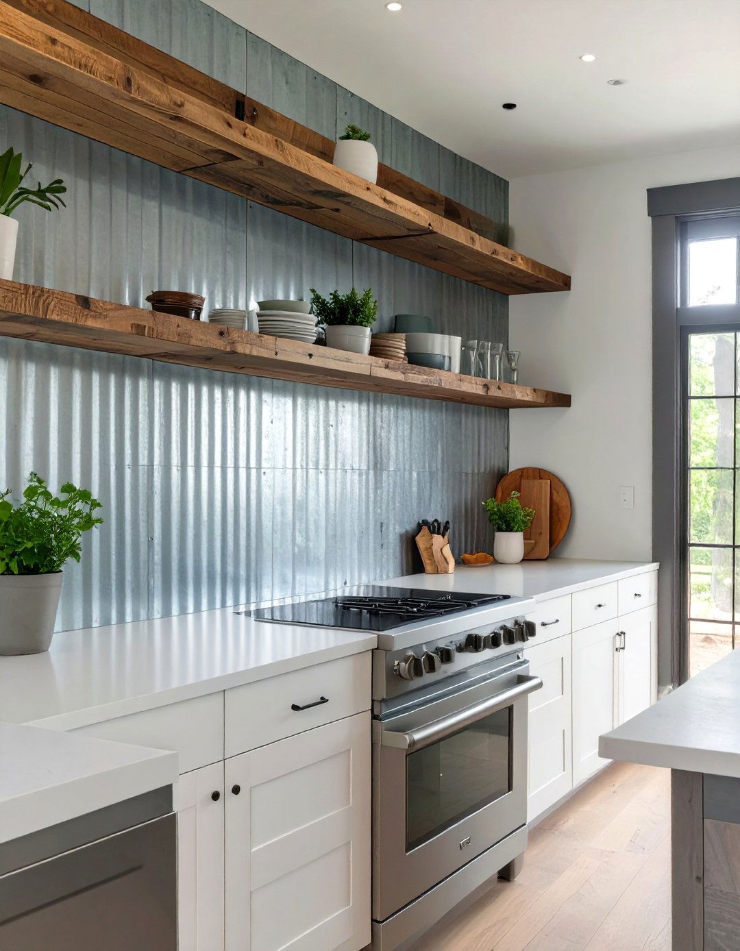 Corrugated Metal Backsplash - 30 diy backsplash ideas