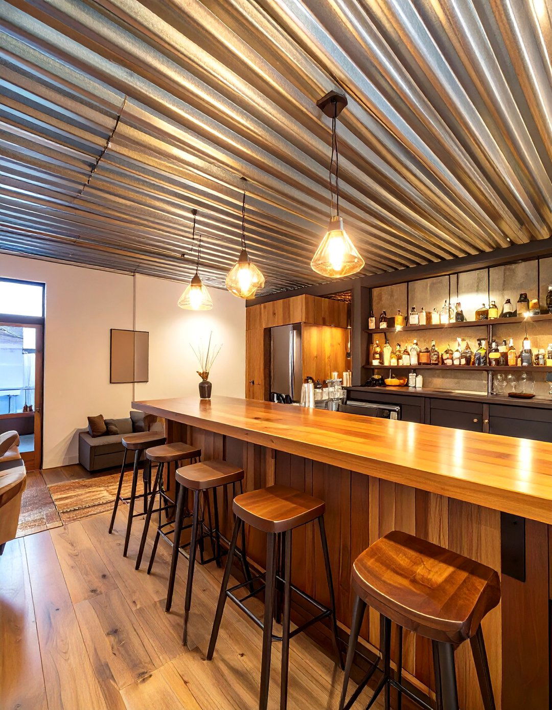 Corrugated Metal Basement Ceiling - 30 ceiling ideas for basement