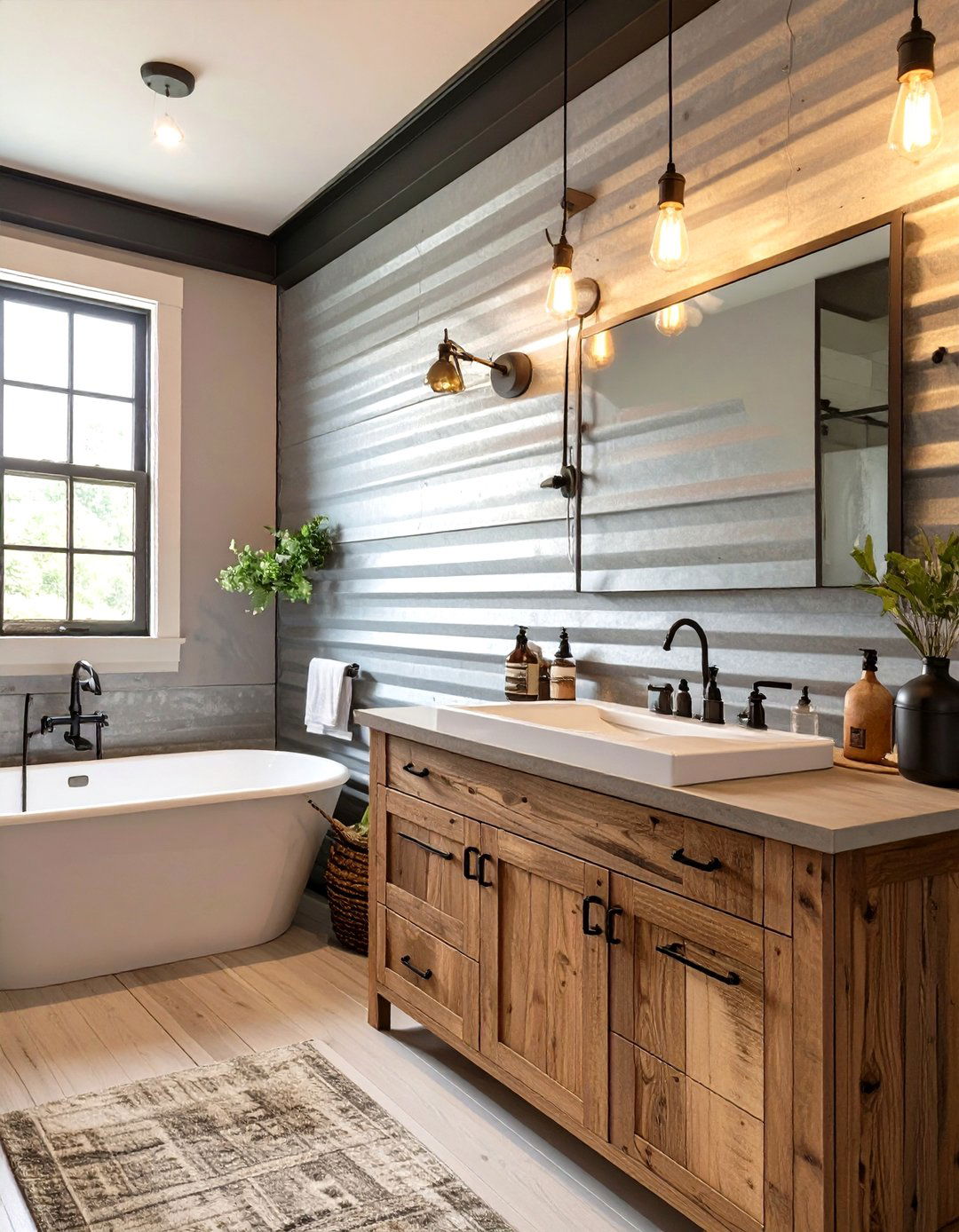 Corrugated Metal Bathroom Paneling - 30 bathroom wall paneling ideas