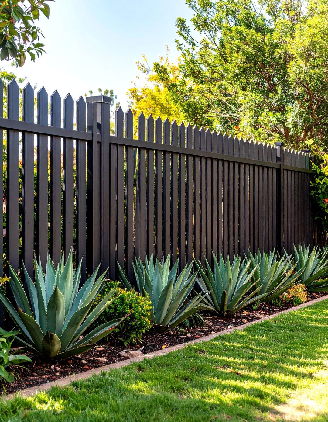 Corrugated Metal Fence Panel - 30 front yard fence ideas