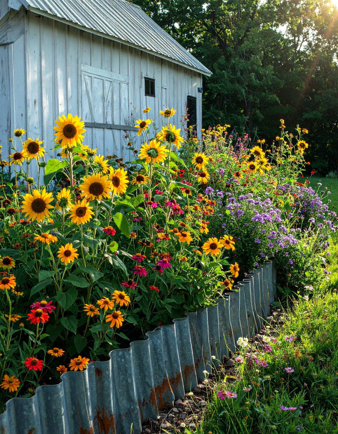 Corrugated Metal Garden Edging - 30 modern garden edging ideas