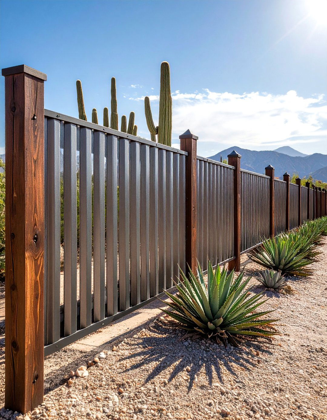 Corrugated Metal Panel Garden Fencing - 30 garden fencing ideas