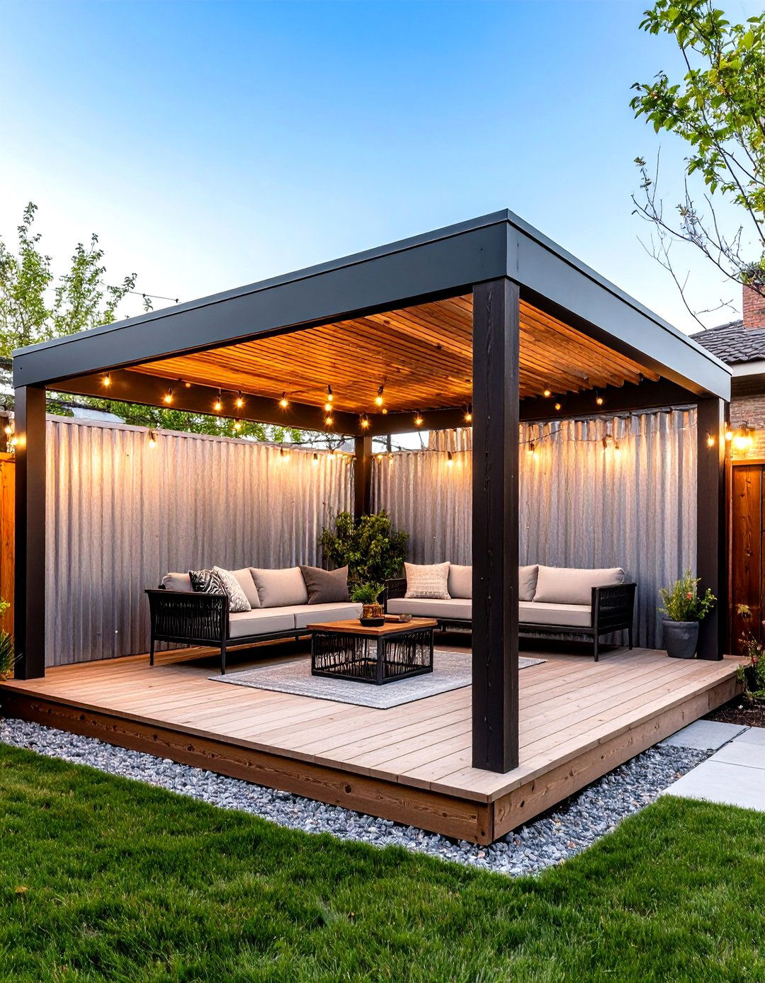 Corrugated Metal Patio Fence - 30 patio fence ideas