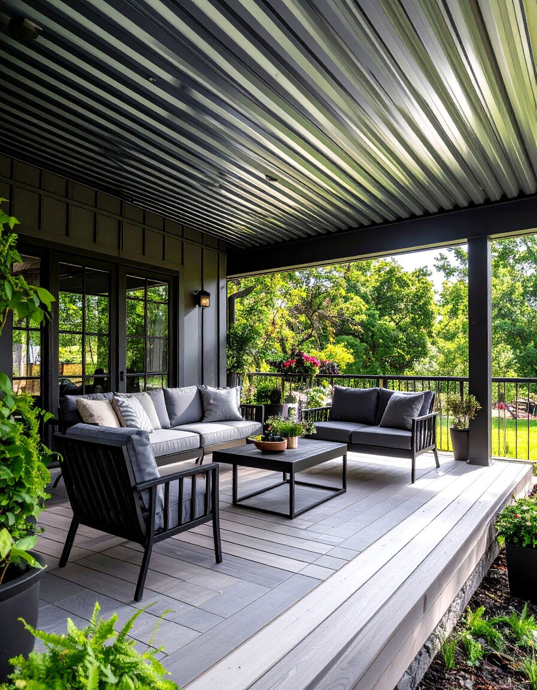 Corrugated Metal Porch Ceiling - 30 inexpensive porch ceiling ideas