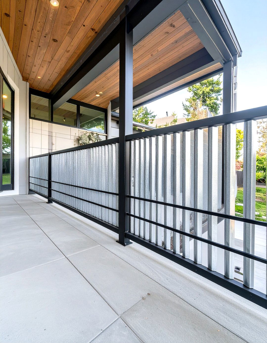 Corrugated Metal Porch Railing - 30 modern front porch railing ideas