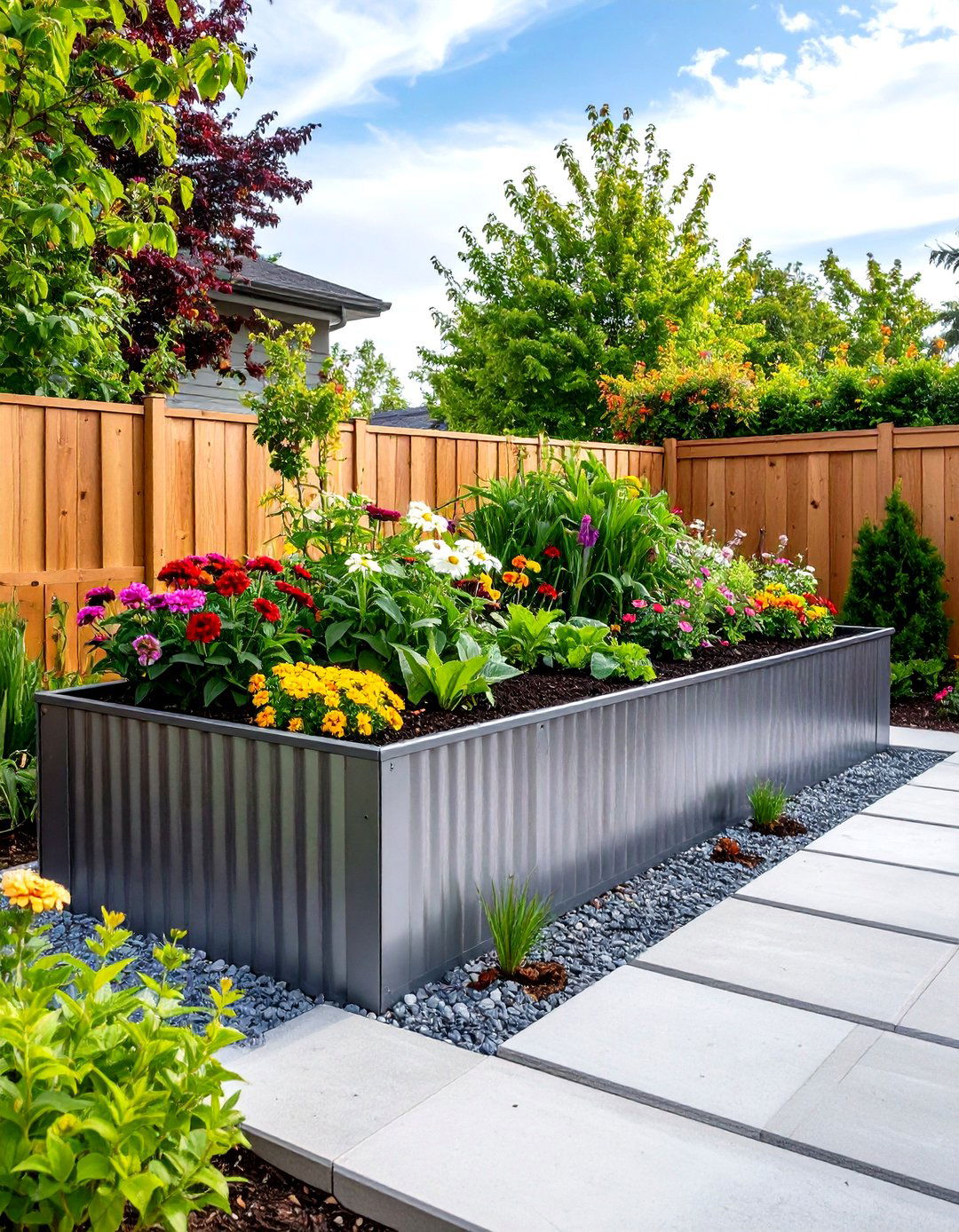 Corrugated Metal Raised Garden - 30 raised garden ideas