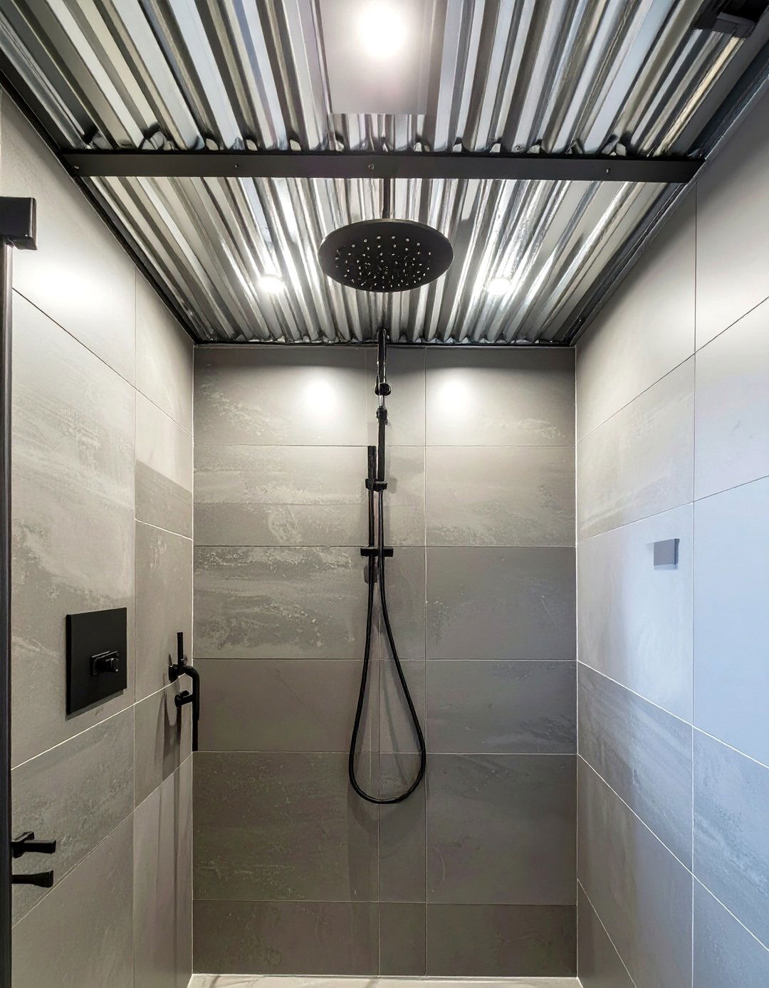 Corrugated Metal Shower Ceiling - 30 shower ceiling ideas