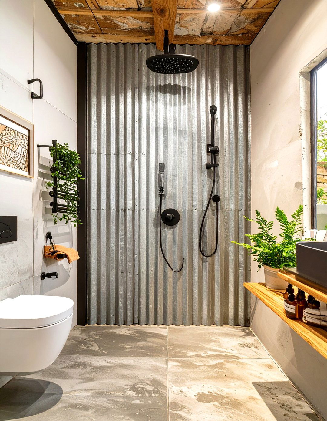 Corrugated Metal Shower Walls - 30 shower wall ideas