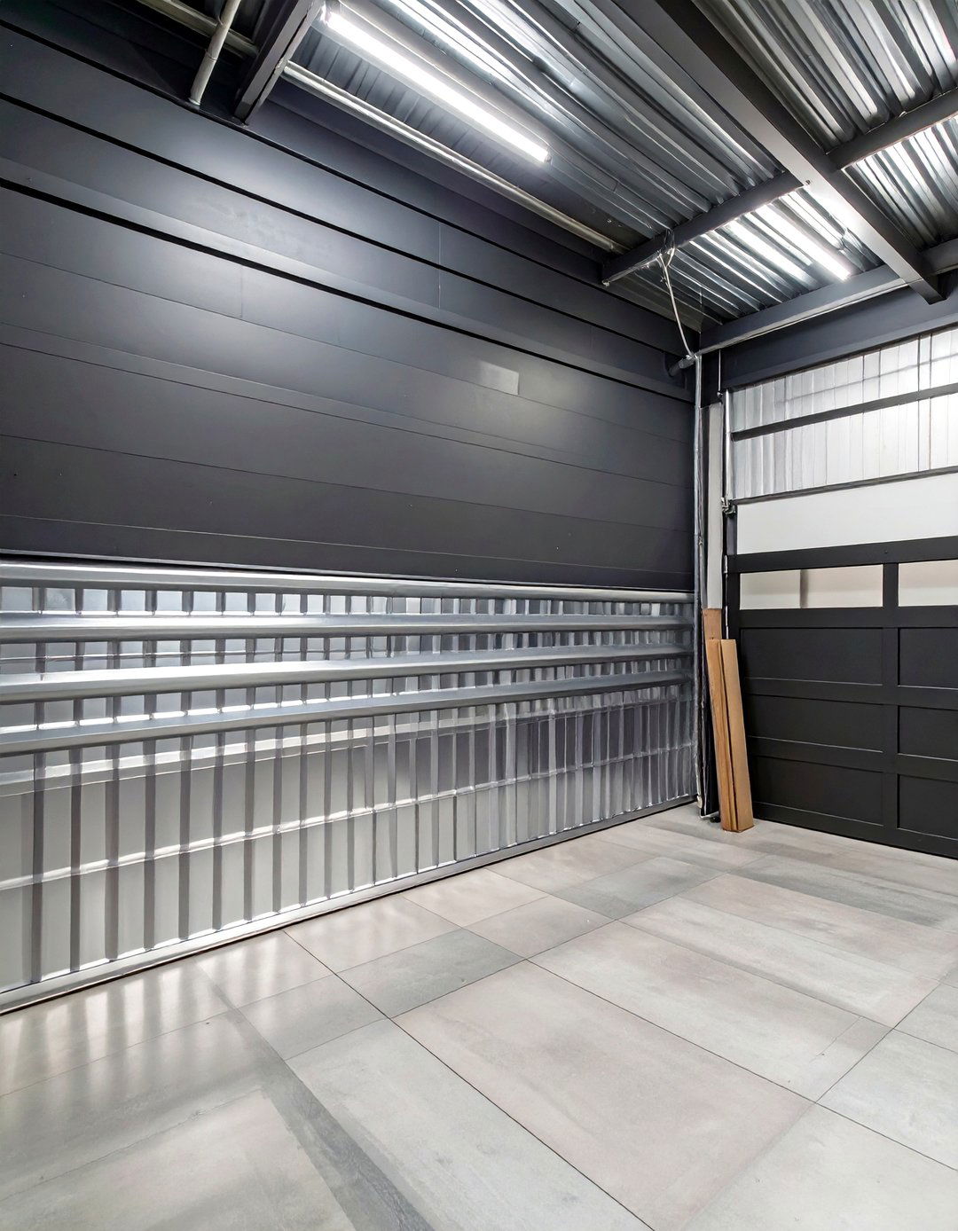 Corrugated Metal Wainscoting - 30 interior garage wall ideas