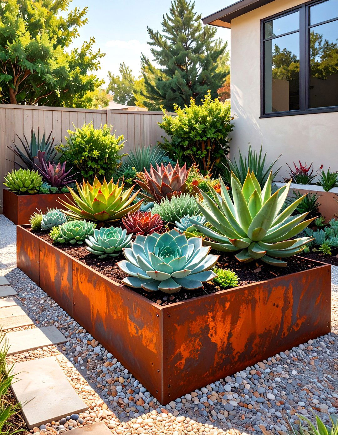 Corten Steel Geometric Raised Garden - 30 ai raised garden design ideas