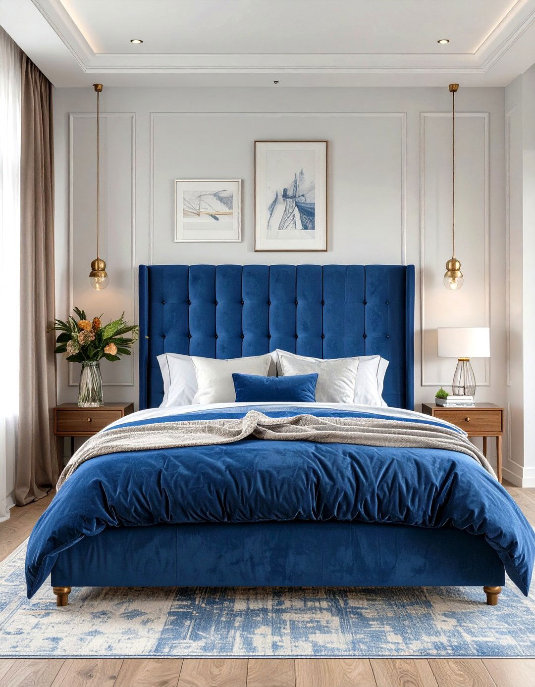 Cottage Bedroom with a Statement Headboard - 30 modern cottage interior design ideas