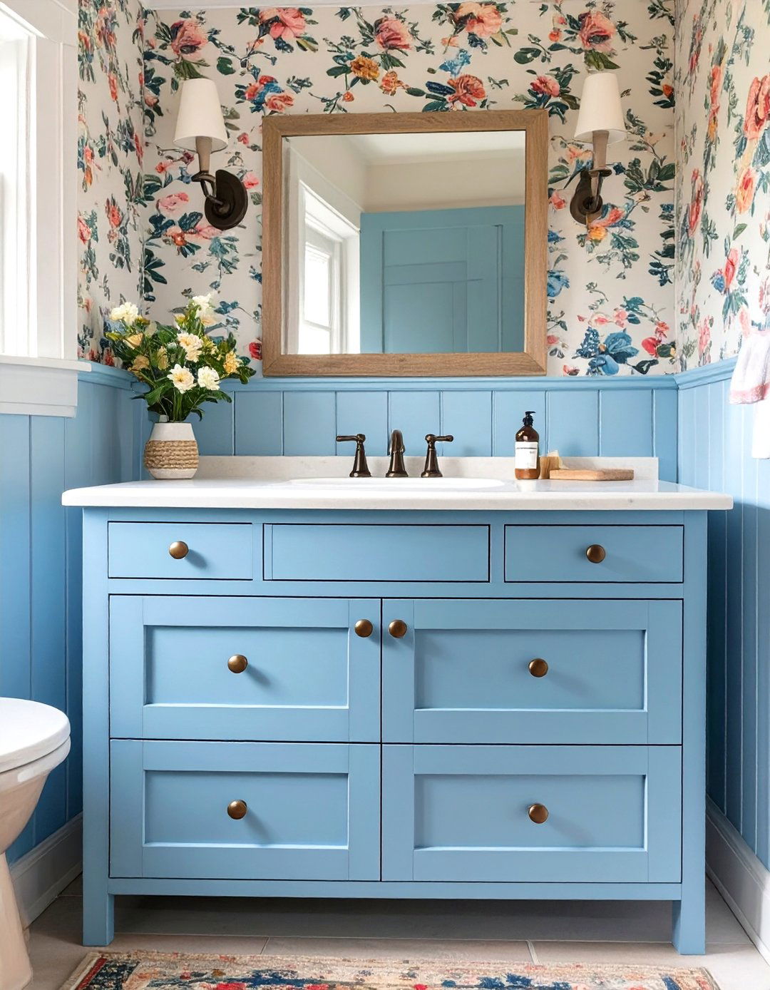 Cottage Style Bathroom Cabinet with Beadboard - 30 bathroom cabinet ideas