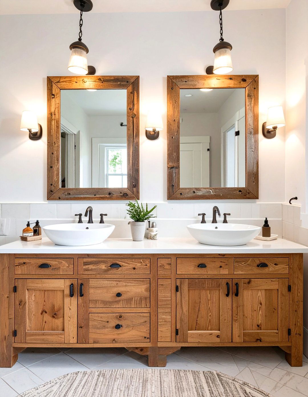 Country Bathroom with a Double Vanity - 30 country bathroom ideas