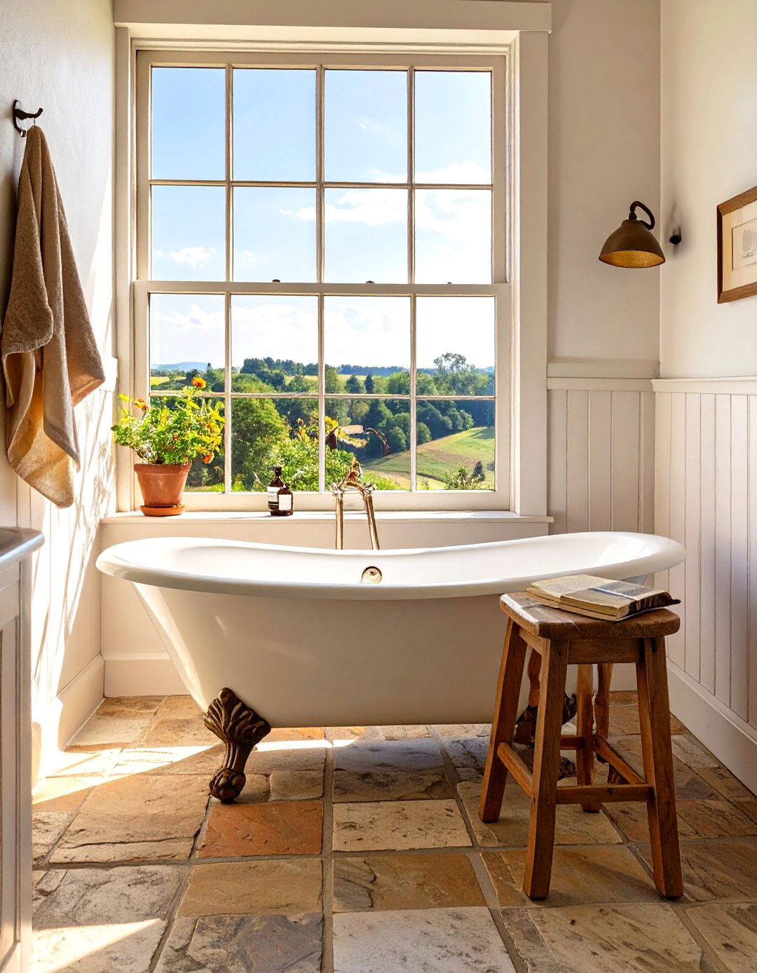 Country Bathroom with a Freestanding Tub - 30 country bathroom ideas