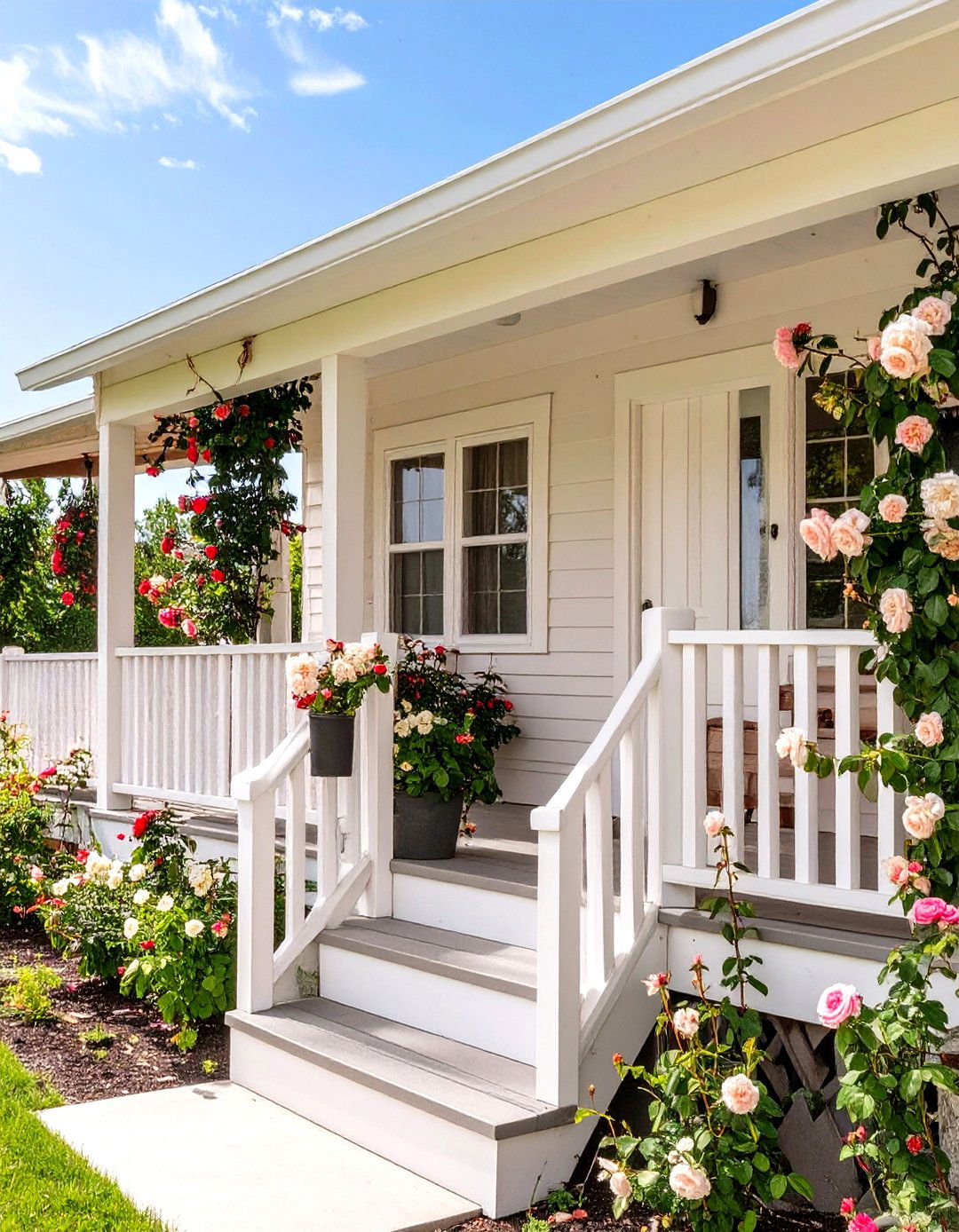 Country Cottage Garden Porch - 30 mobile home porch ideas