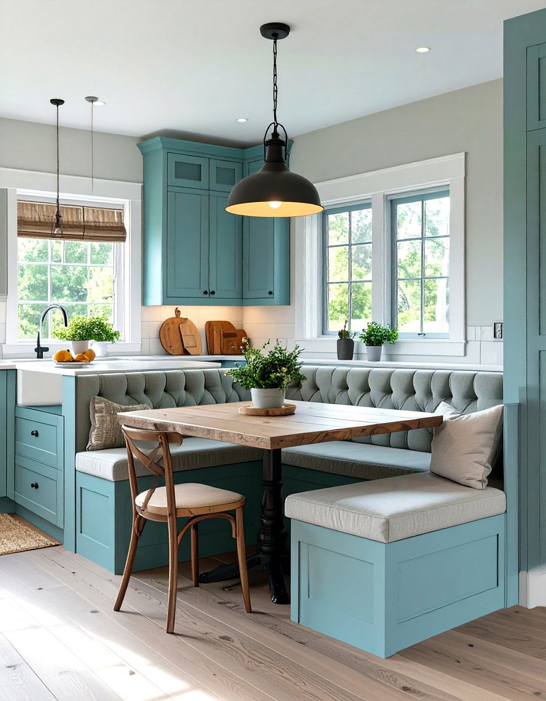 Country Kitchen with a Built In Banquette - 30 country kitchen designs