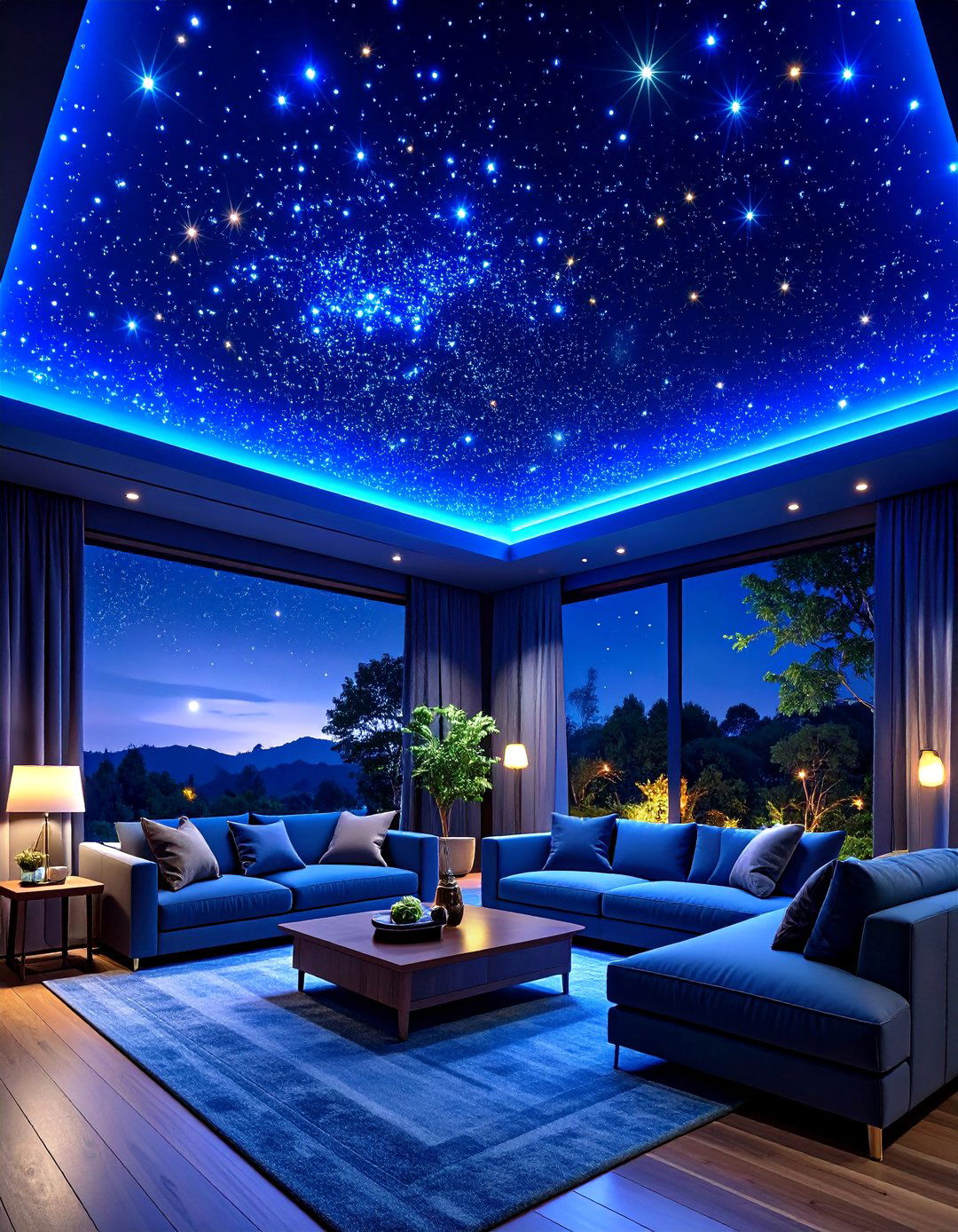 Cove Ceiling with Starry Night Effect - 30 living room ceiling ideas