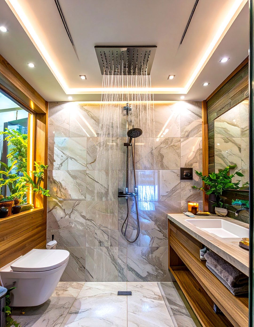 Cove Lighting Around the Shower Perimeter - 30 shower lighting ideas