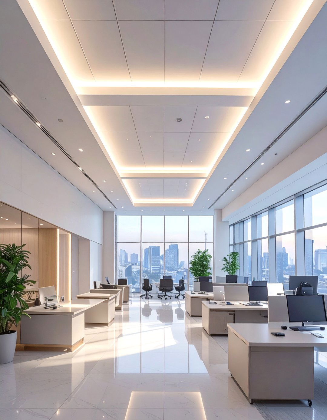 Cove Lighting for Ambiance - 30 office lighting ideas