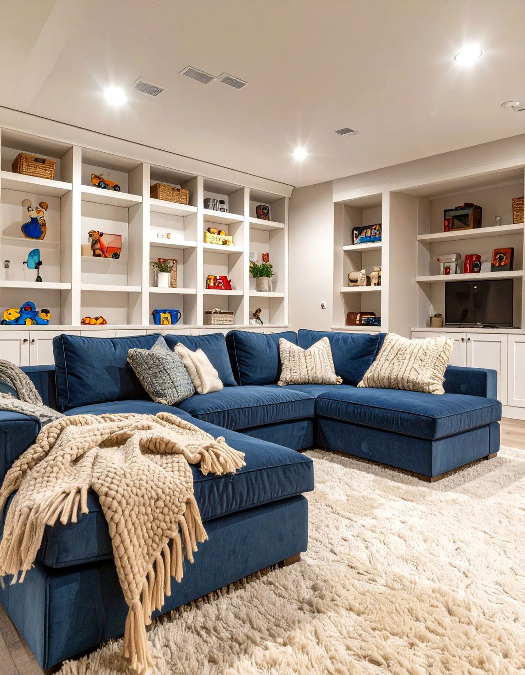 Cozy Basement Family Room - 30 basement decorating ideas