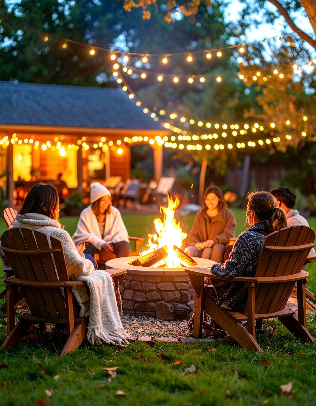 Cozy Bonfire Gathering - 30 backyard engagement party ideas