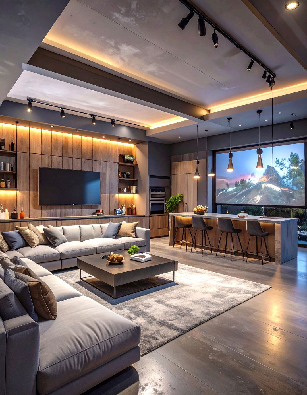 Cozy Entertainment Lounge Garage - 30 garage interior ideas