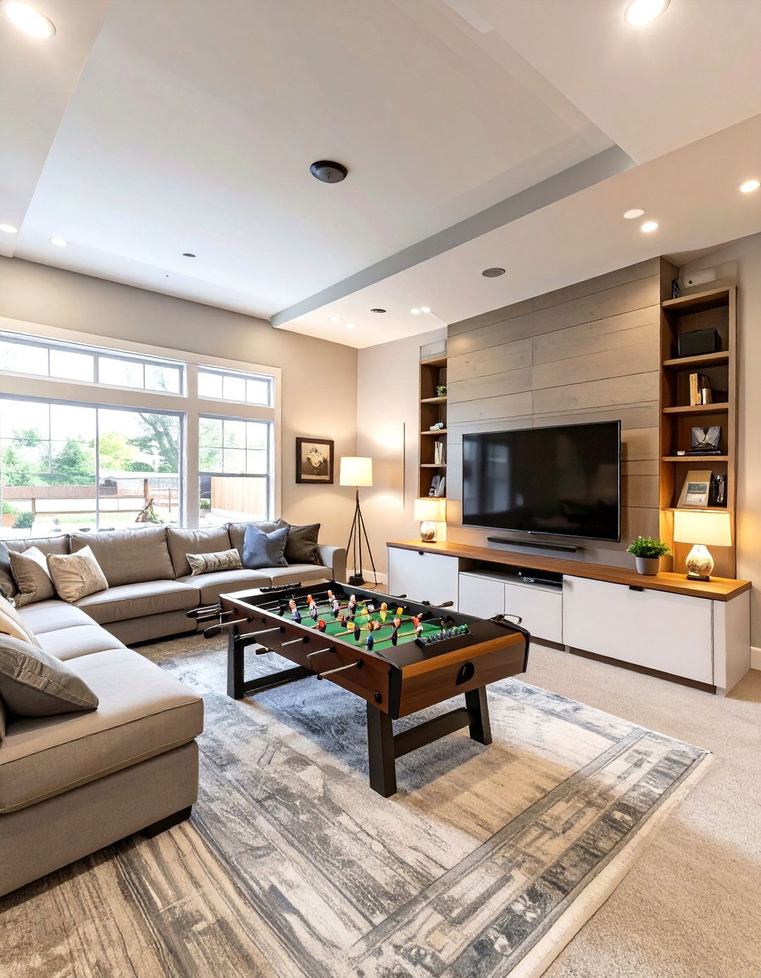 Cozy Family Game Room - 30 cool garage makeover ideas