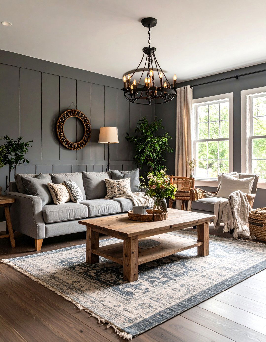Cozy Farmhouse Grey Living Room - 30 grey living room decor ideas