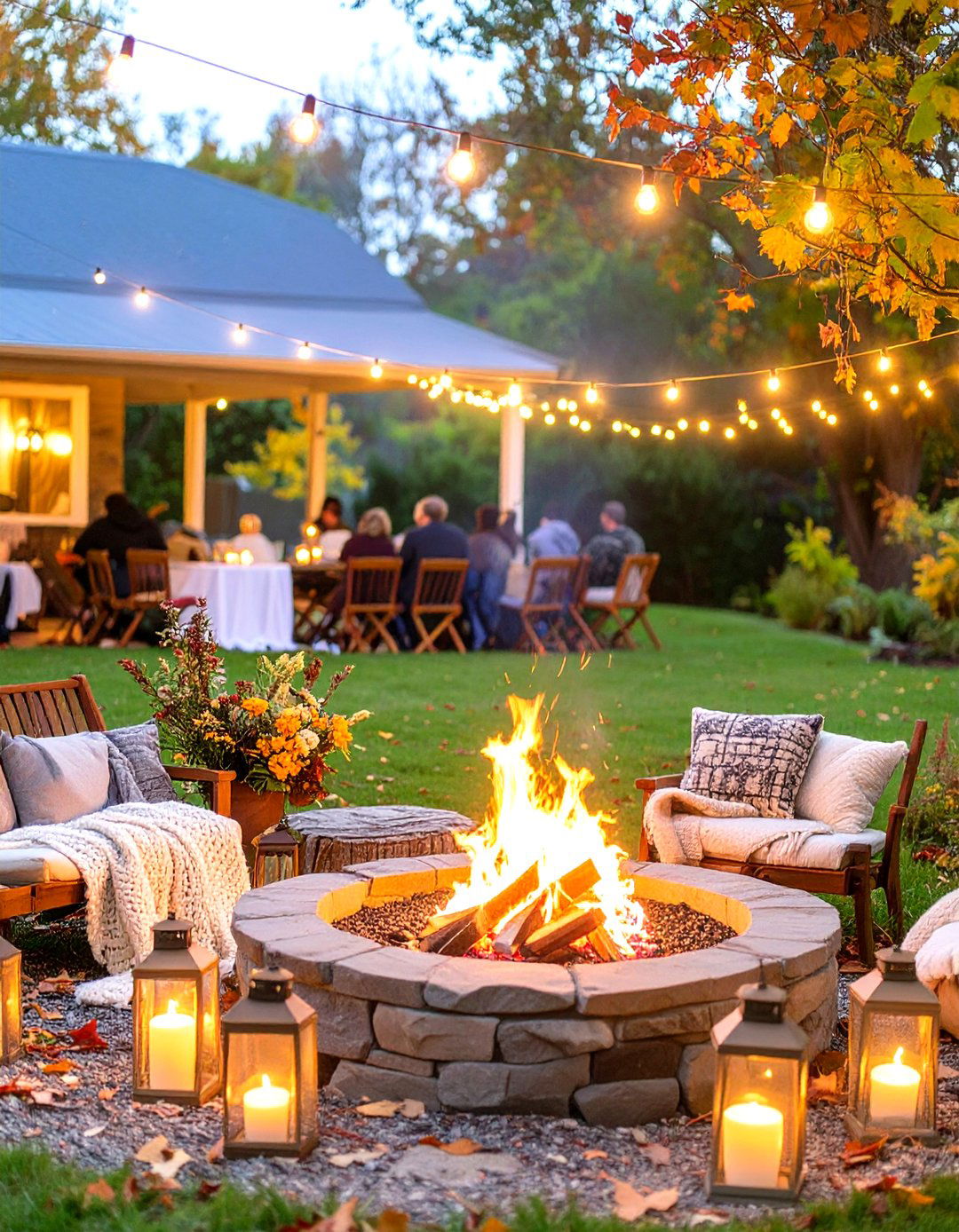 Cozy Fireside Gathering Backyard Wedding - 30 backyard wedding ideas
