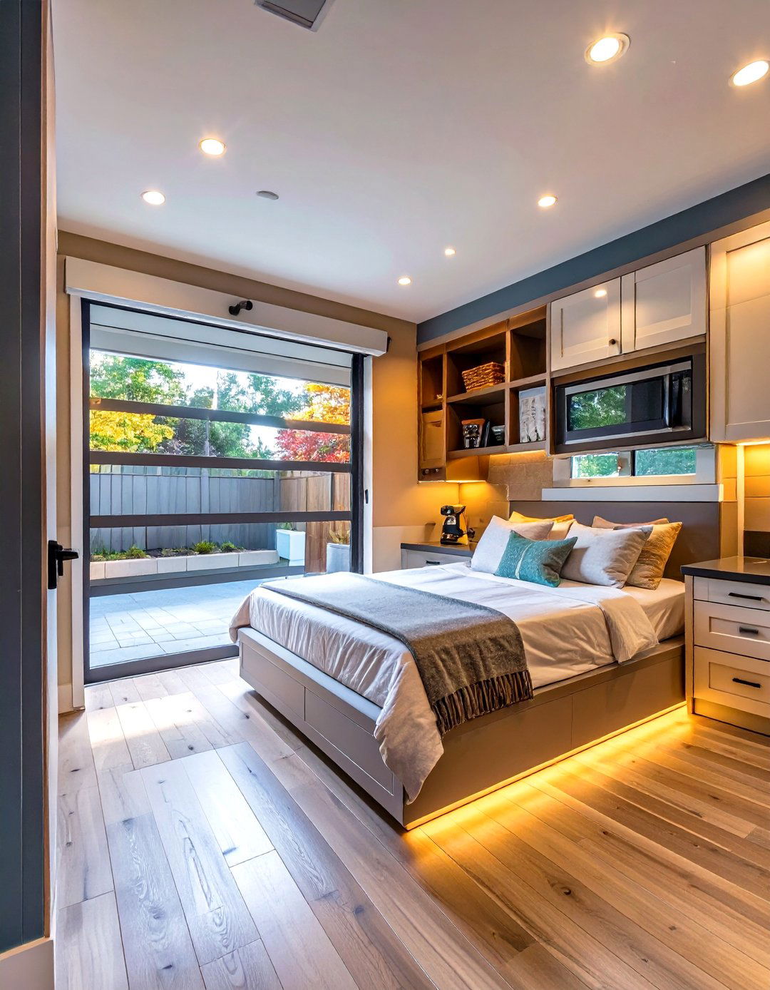 Cozy Guest Suite with Kitchenette - 30 garage door conversion ideas