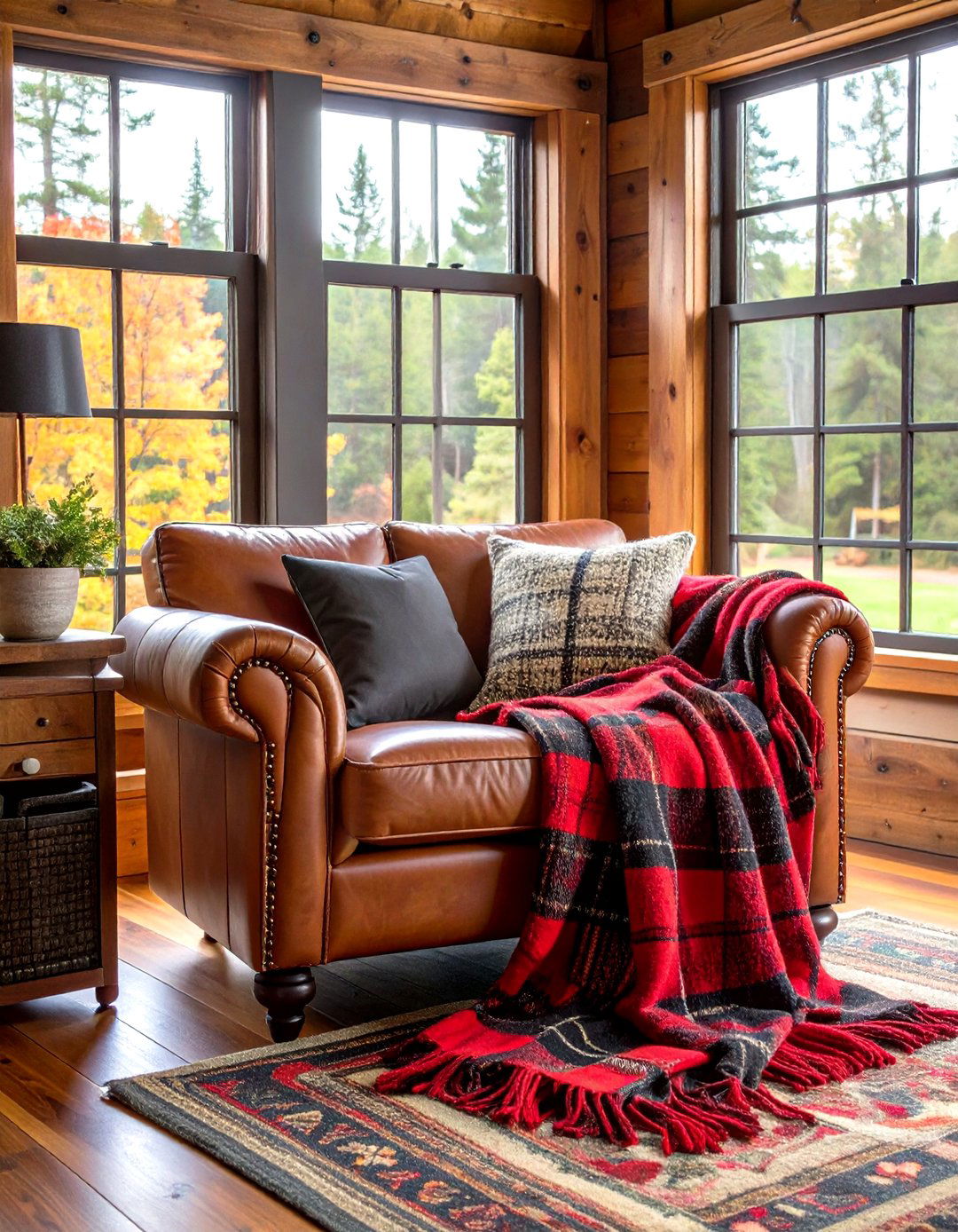 Cozy Plaid and Wool Textiles - 30 rustic interior design ideas