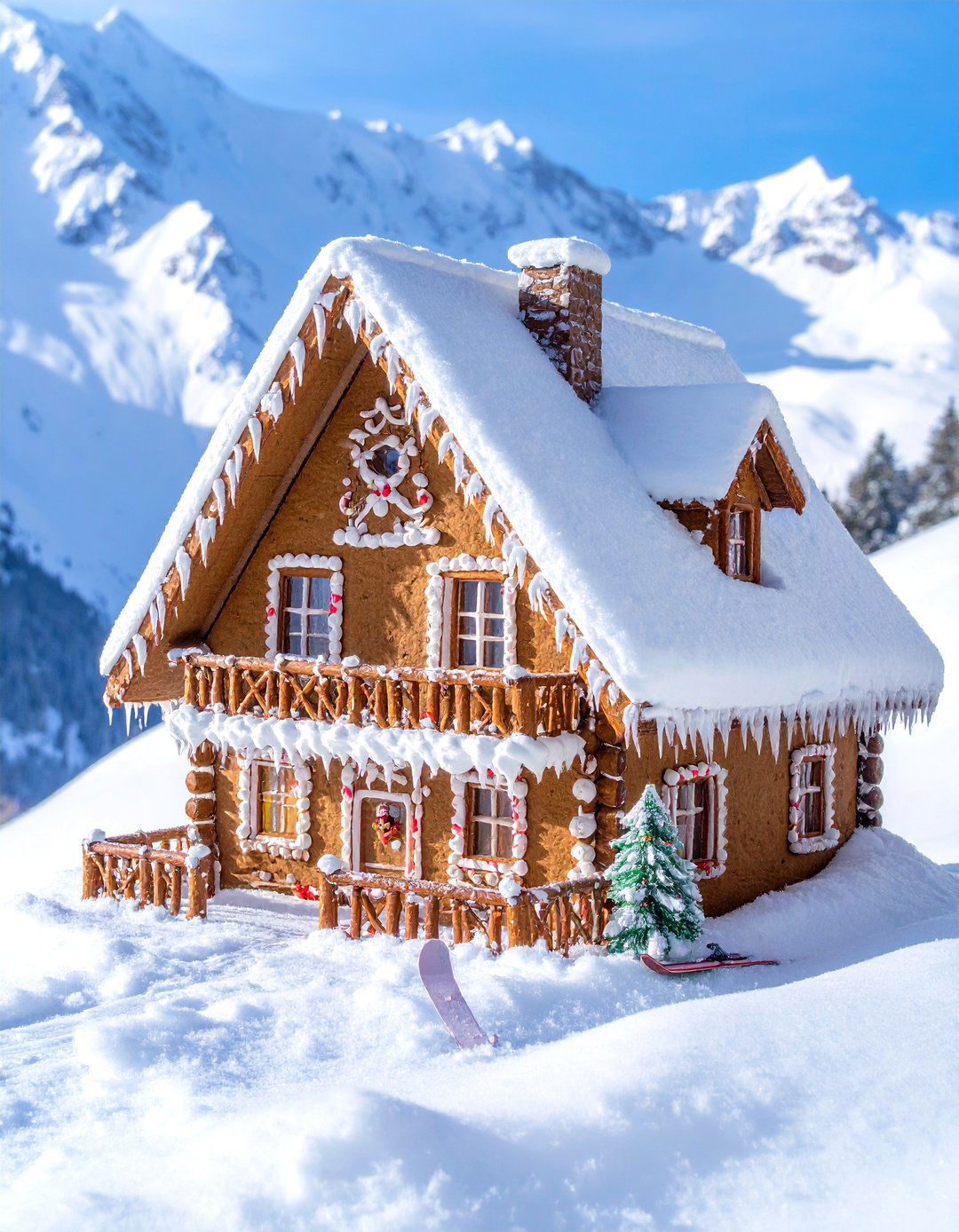 Cozy Ski Chalet Gingerbread House - 30 gingerbread house design ideas
