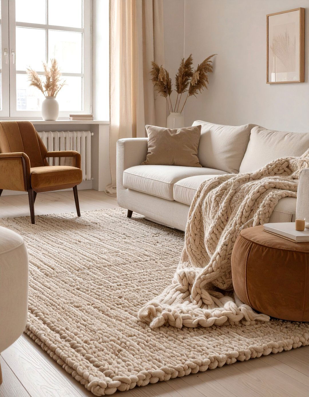 Cozy Textured Beige Living Room - 30 beige living room ideas