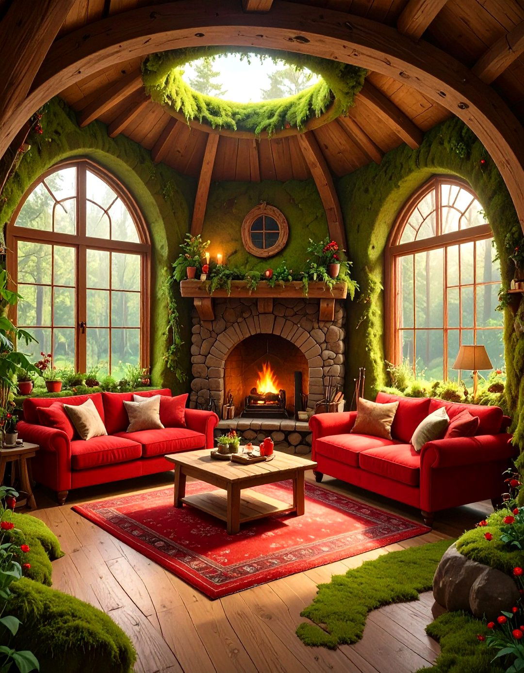 Cozy Underground Hobbit Hole - 30 minecraft living room ideas