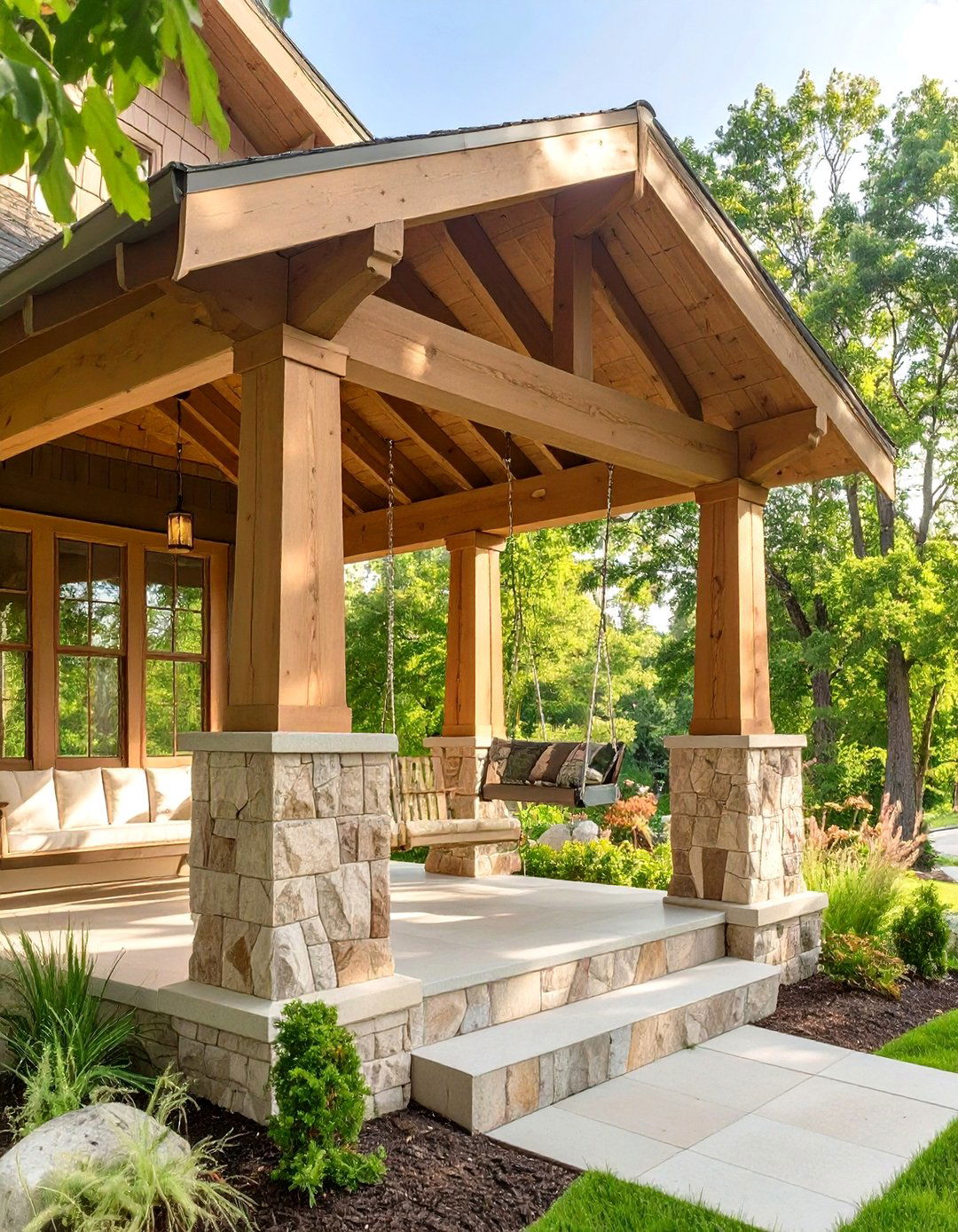 Craftsman Style Covered Porch - 30 covered back porch ideas