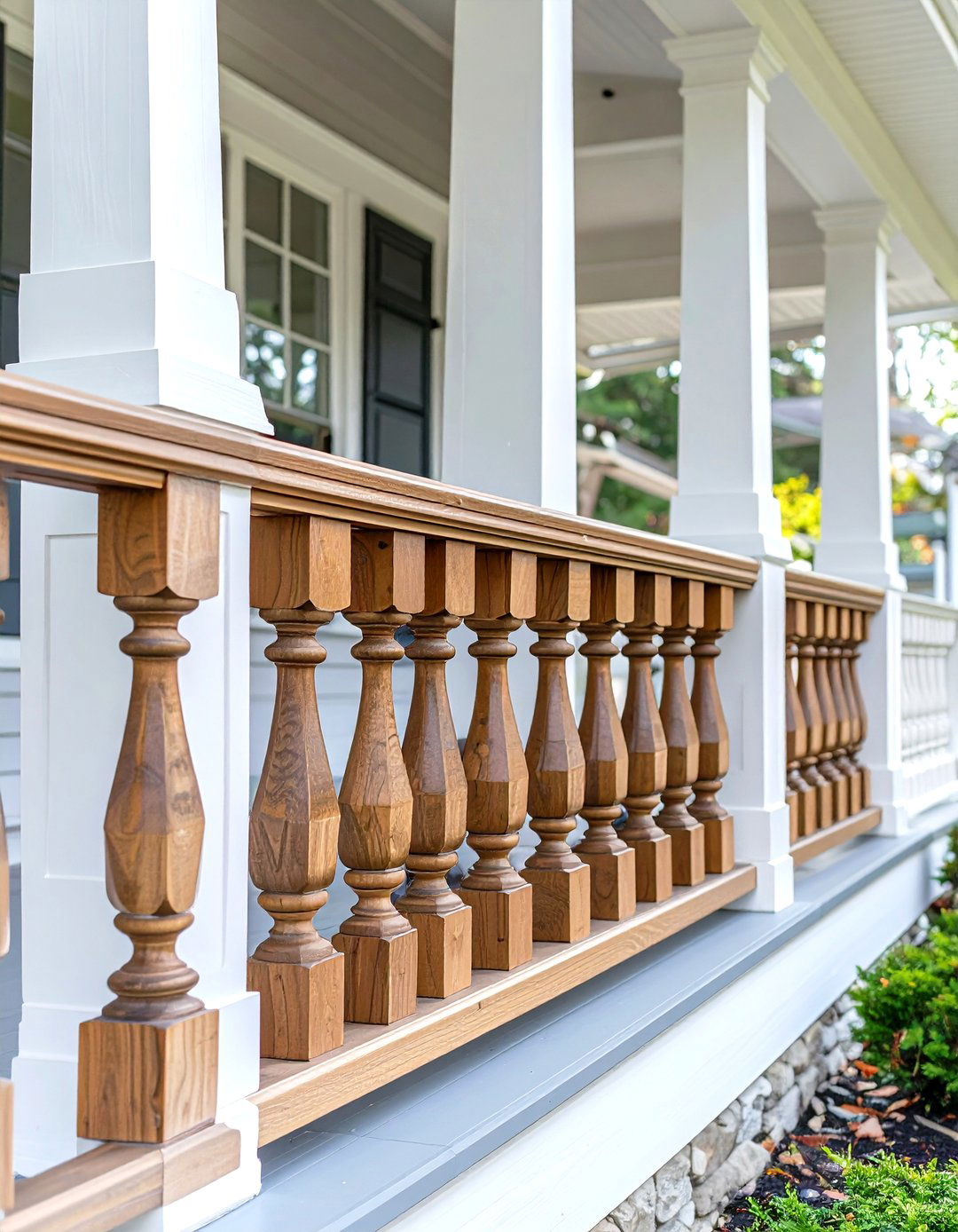 Craftsman Style Wood Front Porch Railing - 30 wood front porch railing ideas