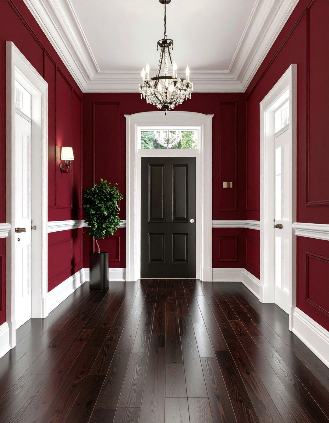 Cranberry Red Entry Hall - 30 2025 paint color trends