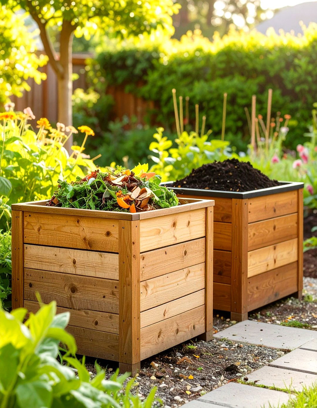 Create Compost Bins for Soil Enrichment - 30 sustainable landscape design ideas