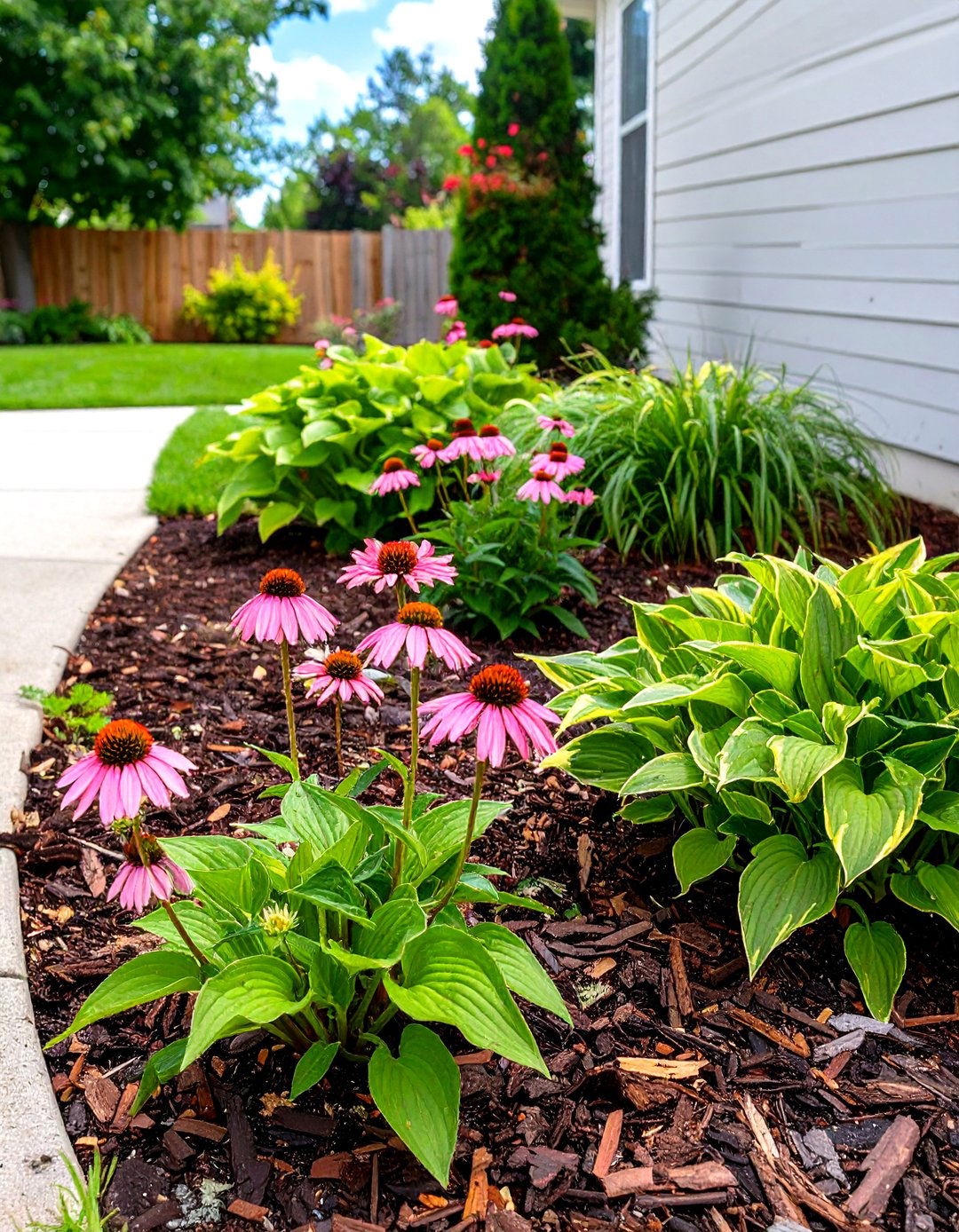 Create Defined Flower Beds with Mulch - 30 simple landscaping ideas