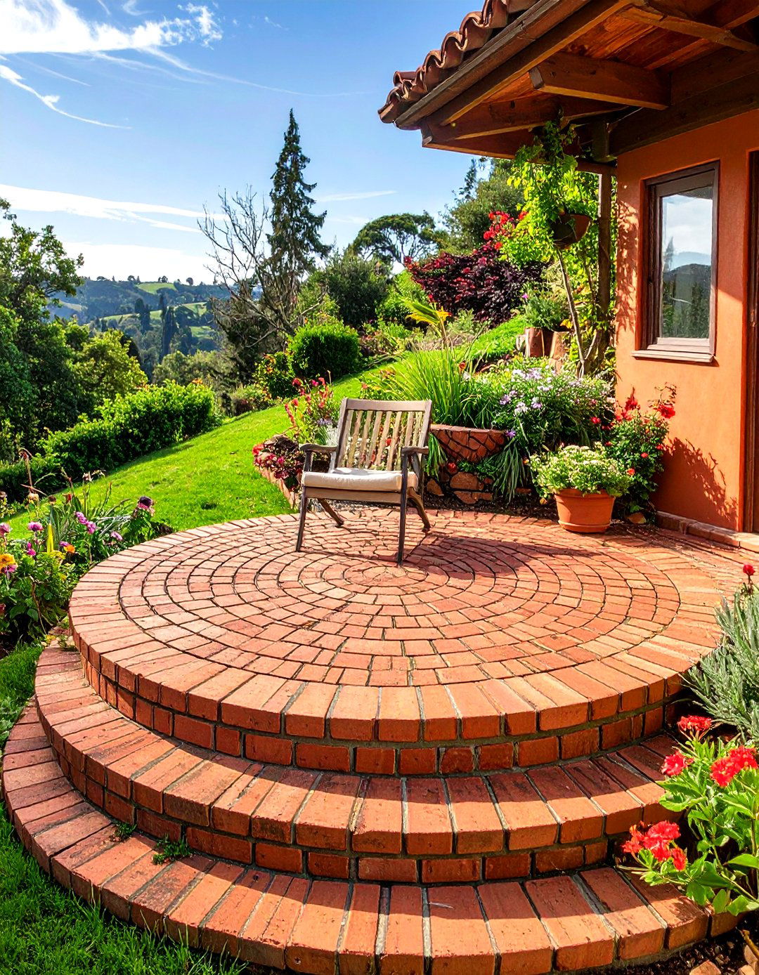 Create Small Patios with Recycled Brick or Pavers - 30 sloped backyard ideas on a budget