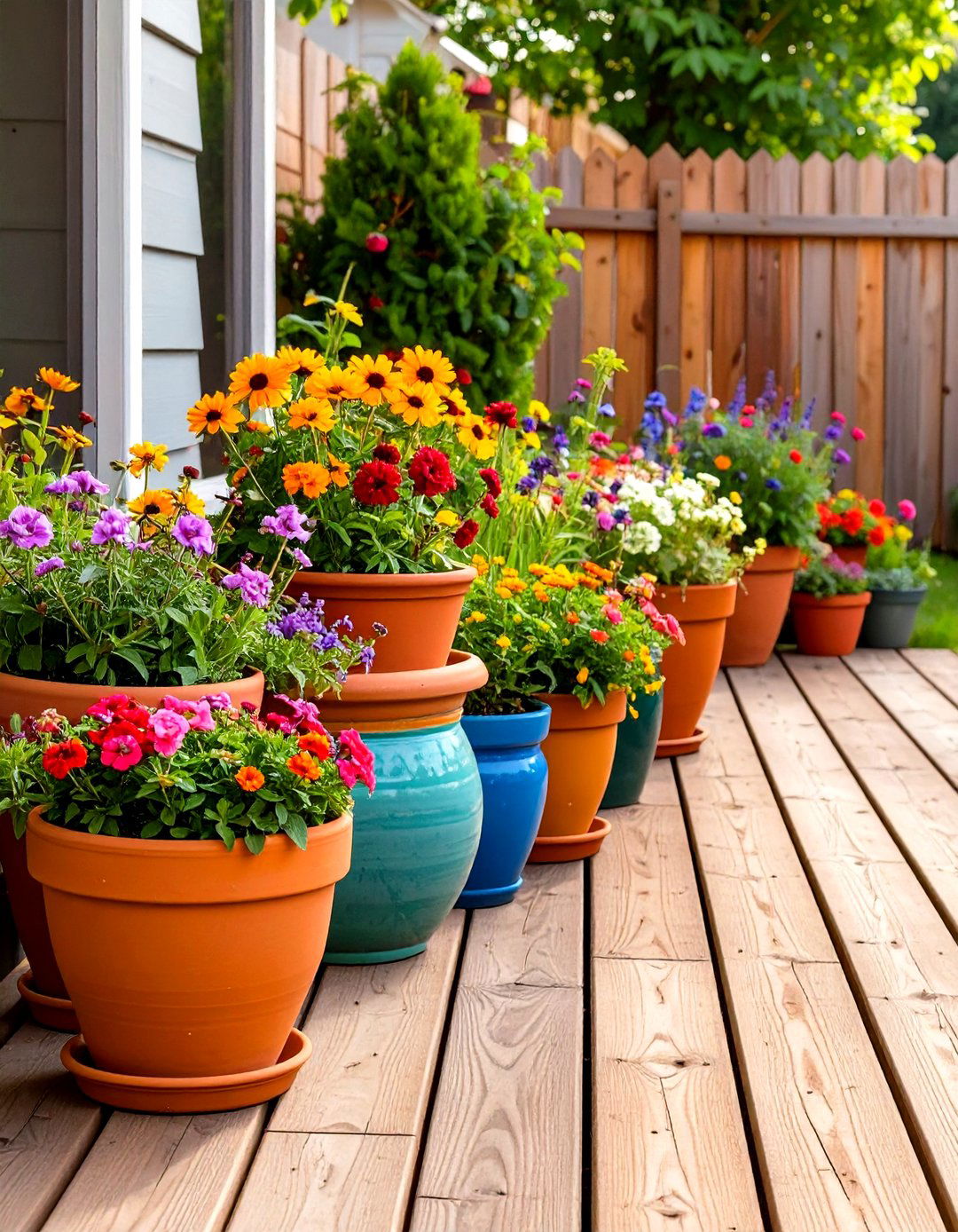 Create a Container Garden - 30 simple backyard landscaping ideas