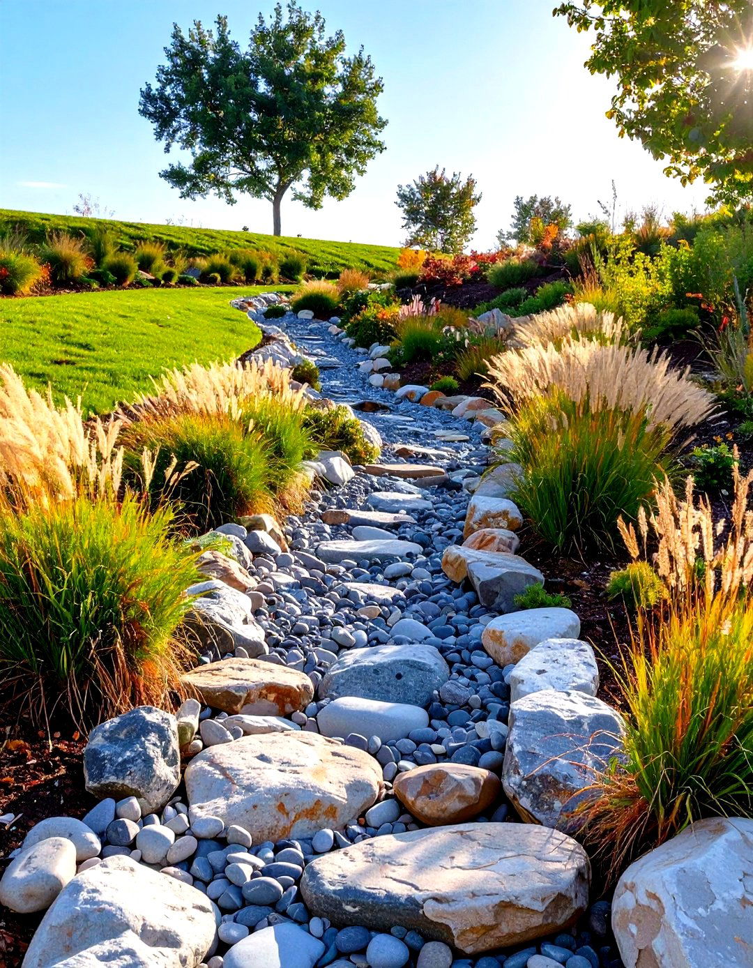 Create a Dry Creek Bed Feature - 30 simple landscaping ideas