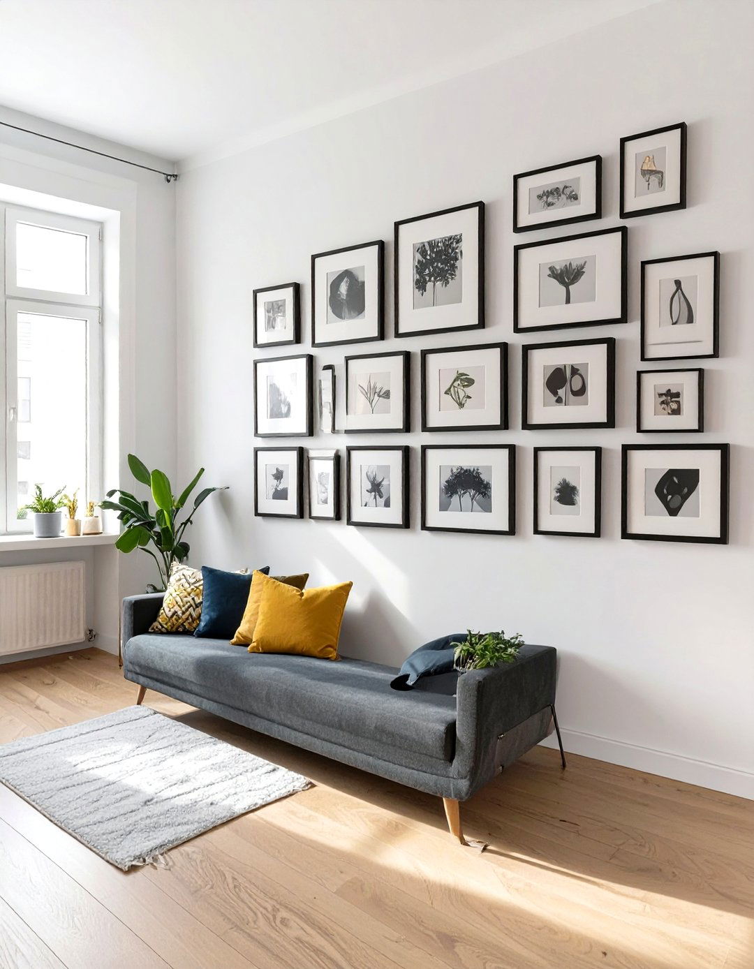 Create a Gallery Wall of Small Art - 30 very small living room ideas