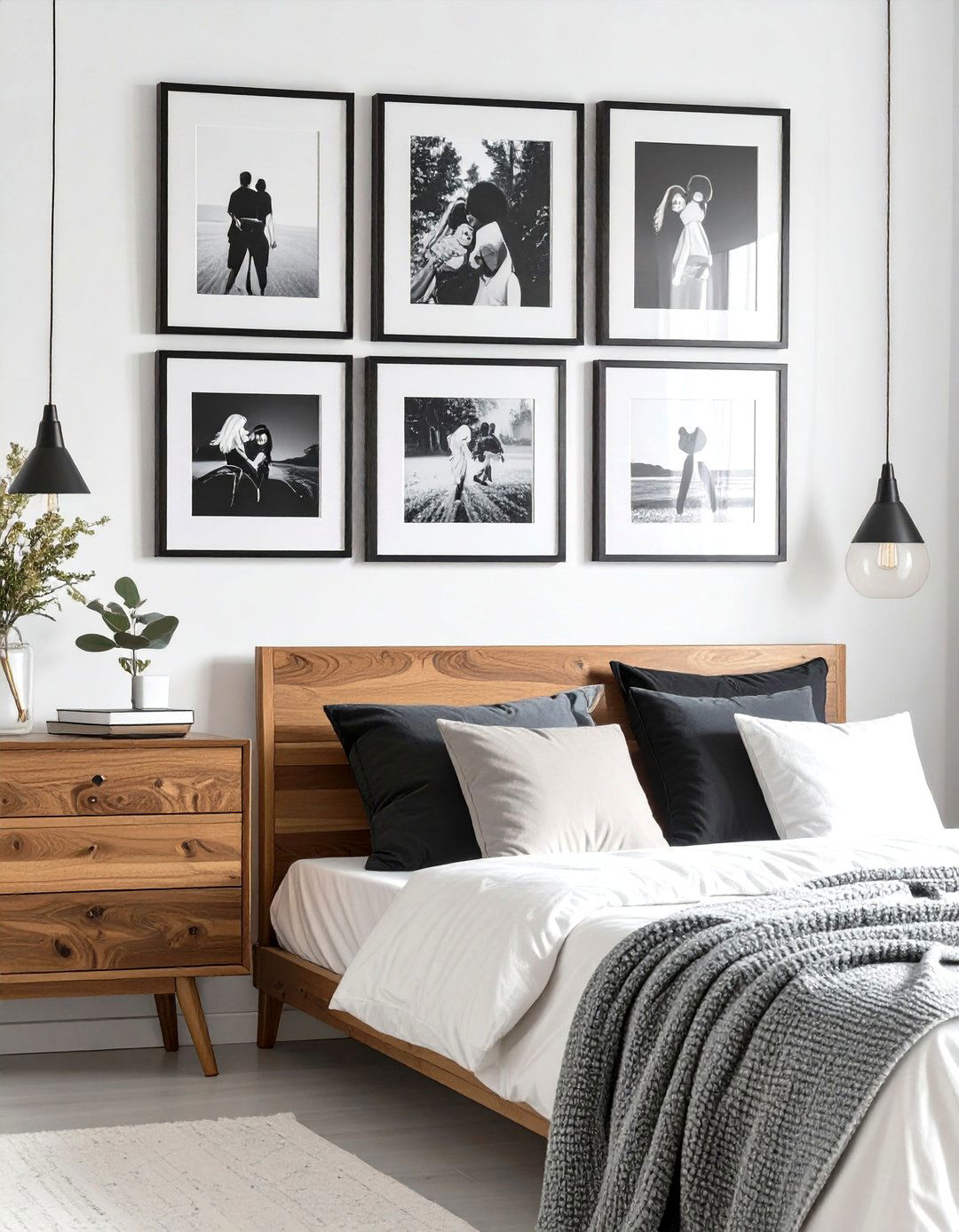 Create a Personal Photo Wall - 30 ways to spice up the bedroom ideas